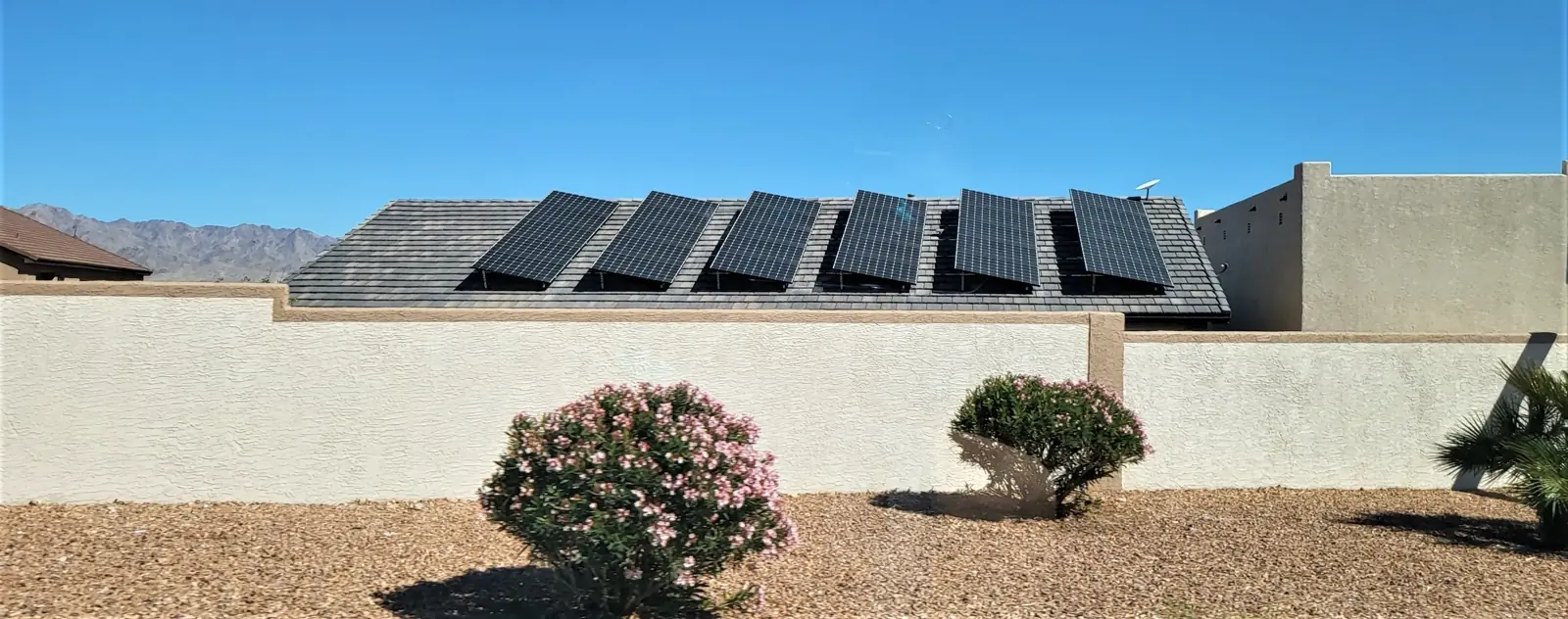 Solar panel installation on a residential roof in Tucson