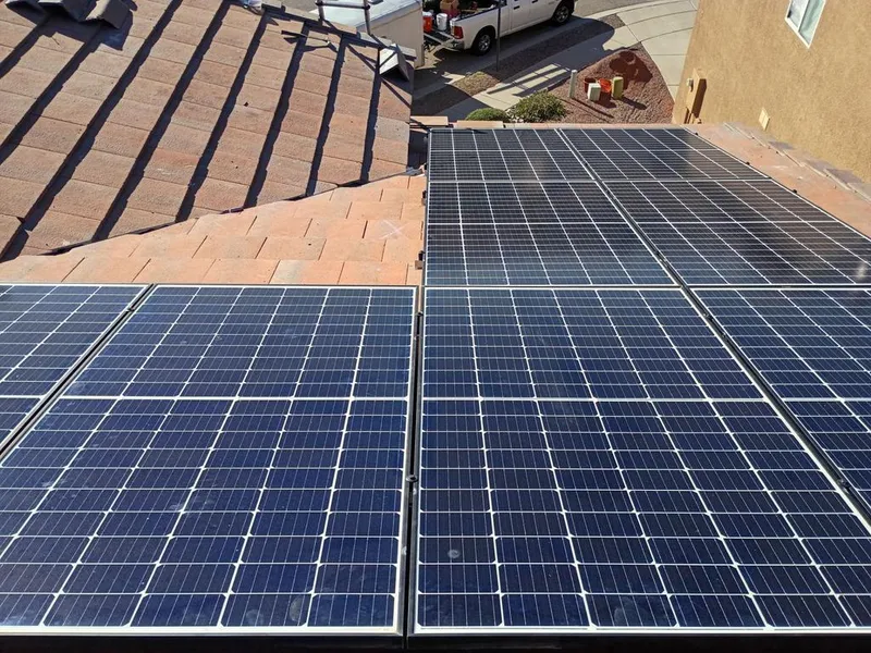 Solar panel installation on a Tucson tile roof by Blueprint Home Services